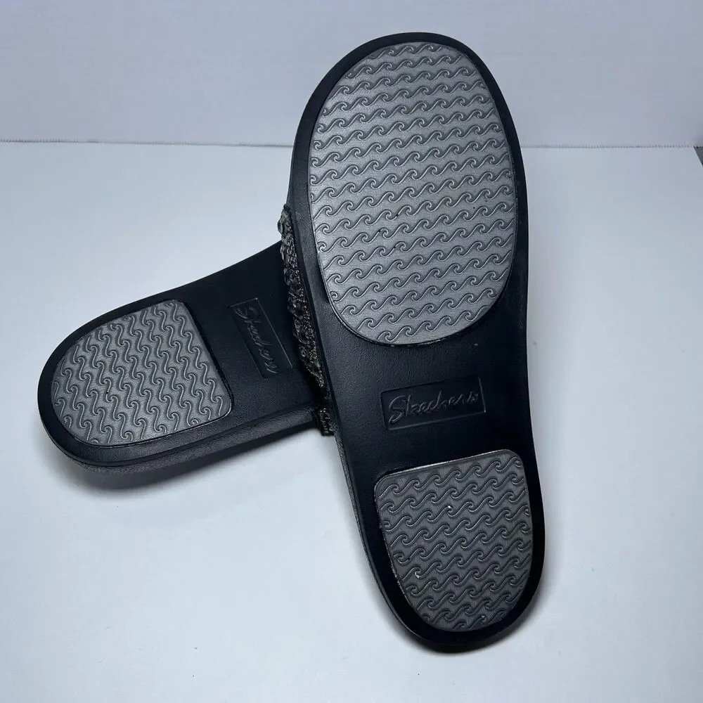 Skechers Slide Sandal Shoes Women's Size 8 Black Cali Luxe Foam Rhinestone - Picture 5 of 7